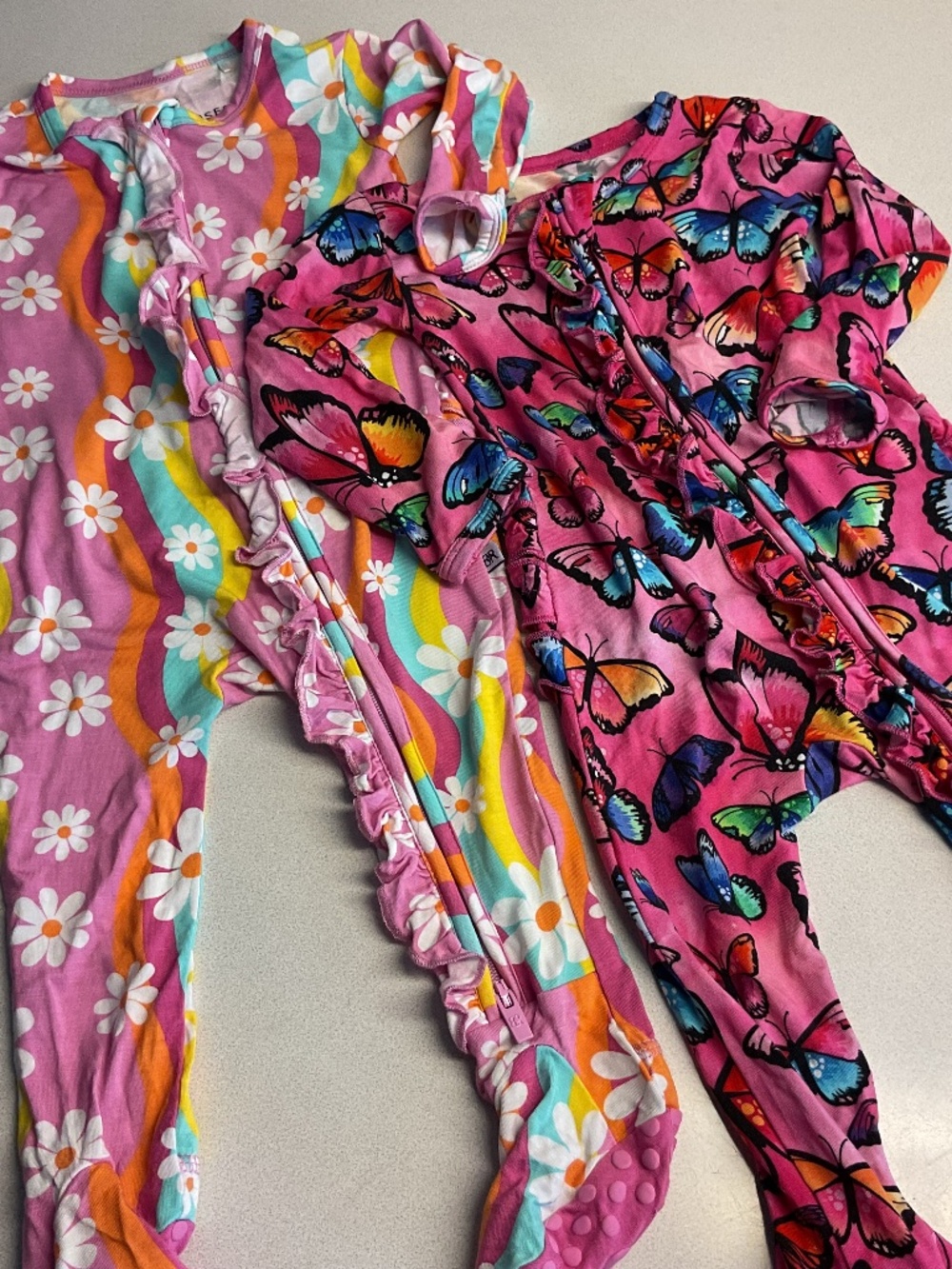 BUMS & ROSES BABY GIRL 6-9 MONTHS BAMBOO SLEEPERS